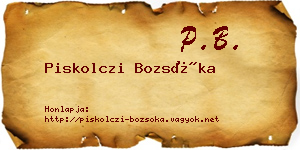 Piskolczi Bozsóka névjegykártya
